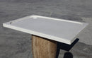 Shell Stone White Limestone Rectangular Shower Base Hand-carved from Solid Block (W)36" (L)48"