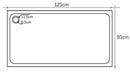 Shell Stone White Limestone Rectangular Shower Base Hand-carved from Solid Block (W)36" (L)48" technical drawing in metric system