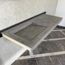 Handcrafted Custom Dekton Grafite Porcelain Bathroom Sink: Custom Vanity Top or Wall Mount (ES-060)