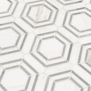 Georama grigio 12.63X14.5 polished marble mesh mounted mosaic tile SMOT-GEORAMA-GRIGIOP product shot multiple tiles angle view