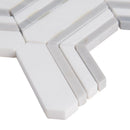 Georama grigio 12.63X14.5 polished marble mesh mounted mosaic tile SMOT-GEORAMA-GRIGIOP product shot profile view