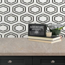Georama nero 12.63 in x 14.38 in polished marble meshmounted mosaic tile SMOT-GEORAMA-NEROP product shot lobby view 4