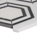 Georama nero 12.63X14.38 polished marble mesh mounted mosaic tile SMOT-GEORAMA-NEROP product shot profile view
