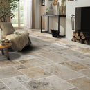 Golden Ink Antique Pattern GLDINPAT brushed chiseled installed on living room floor