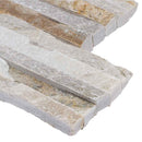 Golden honey splitface ledger panel 6X24 natural quartzite wall tile LPNLQGLDHON624 product shot profile view