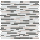 Gray cliff interlocking 12x12 glass stone mesh mounted mosaic tile SMOT SGLSIL-GRACLI4MM product shot multiple tiles top angle view
