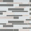 Gray cliff interlocking 12x12 glass stone mesh mounted mosaic tile SMOT SGLSIL-GRACLI4MM product shot multiple tiles top view