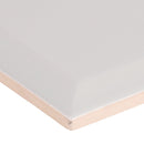 Gray glossy beveled 3 x 6 glazed ceramic wall tile msi collection NGRAGLO3X6BEV product shot one tile profile view
