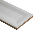 Gray glossy inverted beveled 3 x 6 glazed ceramic wall tile msi collection NGRAGLO3X6INVBEV product shot one tile profile view