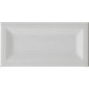 Gray glossy inverted beveled 3 x 6 glazed ceramic wall tile msi collection NGRAGLO3X6INVBEV product shot one tile top view