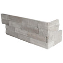 Gray oak split face ledger corner 6X18 marble wall tile LPNLMGRYOAK618COR product shot multiple tiles close up view