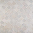 Greecian white arabesque 12X12 polished marble mosaic floor and wall tile SMOT GRE AREBESQ product shot multiple tiles top view