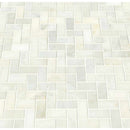 Greecian white herringbone pattern 11.63X11.63 polished marble mesh mounted mosaic tile SMOT-GRE-HBP product shot multiple tiles angle view