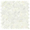 Greecian white herringbone pattern 11.63X11.63 polished marble mesh mounted mosaic tile SMOT-GRE- HBP product shot multiple tiles top view