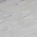 Greecian white interlocking 12X12 polished marble mesh mounted mosaic tile SMOT-GRE-ILP10MM product shot multiple tiles angle view