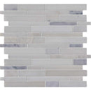 Greecian white interlocking 12X12 polished marble mesh mounted mosaic tile SMOT-GRE-ILP10MM product shot multiple tiles close up view