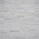 Greecian white interlocking 12X12 polished marble mesh mounted mosaic tile SMOT-GRE-ILP10MM product shot multiple tiles top view