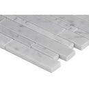 Greecian white interlocking 12X12 polished marble mesh mounted mosaic tile SMOT-GRE-ILP10MM product shot profile view