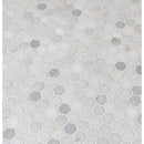 Greecian white mini hexagon 11.61X11.81 polished marble mesh mounted mosaic tile SMOT GRE 1HEXP product shot multiple tiles angle view
