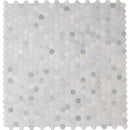 Greecian white mini hexagon 11.61X11.81 polished marble mesh mounted mosaic tile SMOT GRE 1HEXP product shot multiple tiles top view