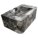 Wall Mount Grey Marble Bathroom Sink Polished 19x30