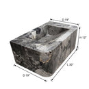 Wall Mount Grey Marble Bathroom Sink Polished 19x30