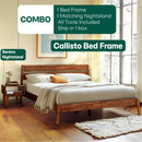 [Buy 1 Get 1] Callisto Solid Wood Bed Frame and Nightstand