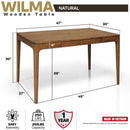 Wilma 48 Inches Rubber Wood Desk