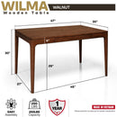 Wilma 48 Inches Rubber Wood Desk