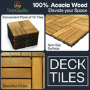 Solid Wood Deck Tiles Set 10