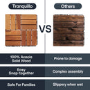 Solid Wood Deck Tiles Set 10
