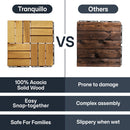 Solid Wood Deck Tiles Set 10
