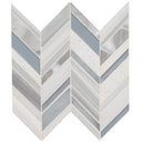 Harlow chevron 11.48 x 12.5 glass stone metal blend mesh mounted mosaic tile SMOT-SGLSMT-HARCHE8MM product shot profile view