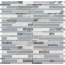 Harlow interlocking 12X12 glass stone metal mesh mounted mosaic tile SMOT-SGLSMTIL-HAR8MM product shot multiple tiles top view