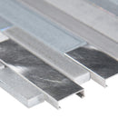 Harlow interlocking 12X12 glass stone metal mesh mounted mosaic tile SMOT-SGLSMTIL-HAR8MM product shot profile view