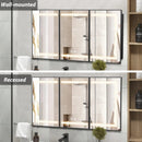 Hausvita Framed Recessed LED Light Bathroom Medicine Cabinet -Lager