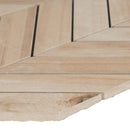 Havenwood beige chevron 12X15 glazed porcelain mesh mounted mosaic tile NHAVBEICHE12X15 product shot profile view