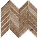 Havenwood saddle chevron 12X15 glazed porcelain mesh mounted mosaic tile NHAVSADCHE12X15 product shot multiple tiles close up view