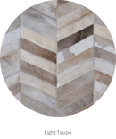 HERRINGBONE WIDE – Custom Patchwork Cowhide Rug for Interior Designers