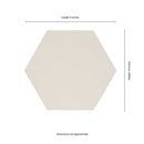 Hexley dove 9x10.5 hexagon matte porcelain field tile  msi collection NHEXDOV9X10.5HEX product shot measurement view