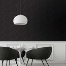 Hexley graphite 9x10.5 hexagon matte porcelain field tile  msi collection NHEXGRA9X10.5HEX room shot sitting view 2