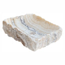 Honey Onyx Rectangular Above Vanity Bathroom Sink Polished Interior Hand-chiseled Exterior (W)13" (L)16" (H)5.5" angle view