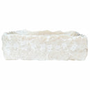 Honey Onyx Rectangular Above Vanity Bathroom Sink Polished Interior Hand-chiseled Exterior (W)13" (L)16" (H)5.5" side view