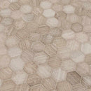 Honeycomb hexagon 11.75X12 natural marble mesh mounted mosaic floor and wall tile SMOT-HONCOM-2HEX product shot multiple tiles angle view