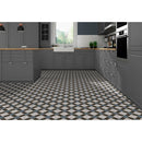 Hydraulic Collection Exeter Porcelain Tile 13x13 Matte Kitchen With Grey Cabinets
