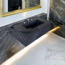 HANDCRAFTED NERO MARQUINIA HIGH ENGINEERED STONE SINK (ES-042)