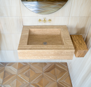 HANDCRAFTED CUSTOM TRAVERTINE SINK (TR-040)