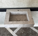 HANDCRAFTED CUSTOM TUNDRA GREY MARBLE SINK (NS-041)