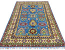 Hand-Knotted Afghani Kazak Wool Rug – 3’11″  x  6’0″