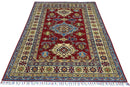 Hand-Knotted Afghani Kazak Wool Rug – 4’9″  x  6’8″
